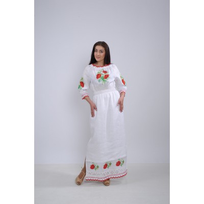 Embroidered dress "Maxi Poppies"